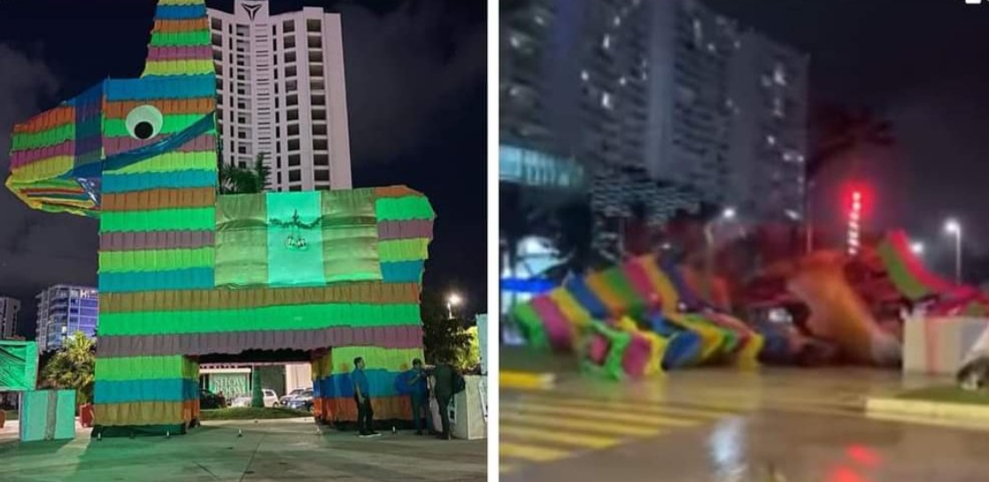 scultura del “Burrito Sabanero” colapsa en Cancún