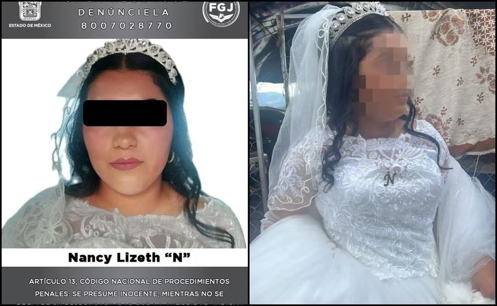 Detienen a presunta extorsionadora en Edomex, con todo y vestido de novia