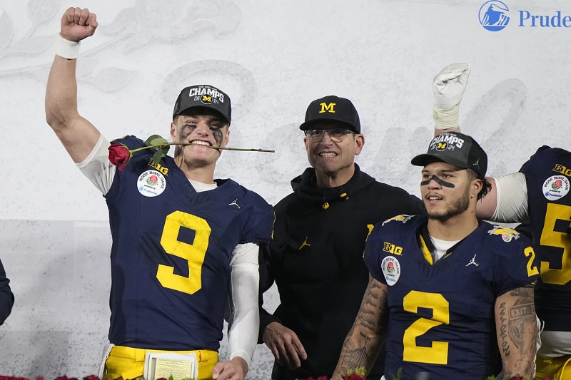 Los Michigan Wolverines de Harbaugh jugarán por el título nacional después de detener a Alabama 27-20 en tiempo extra