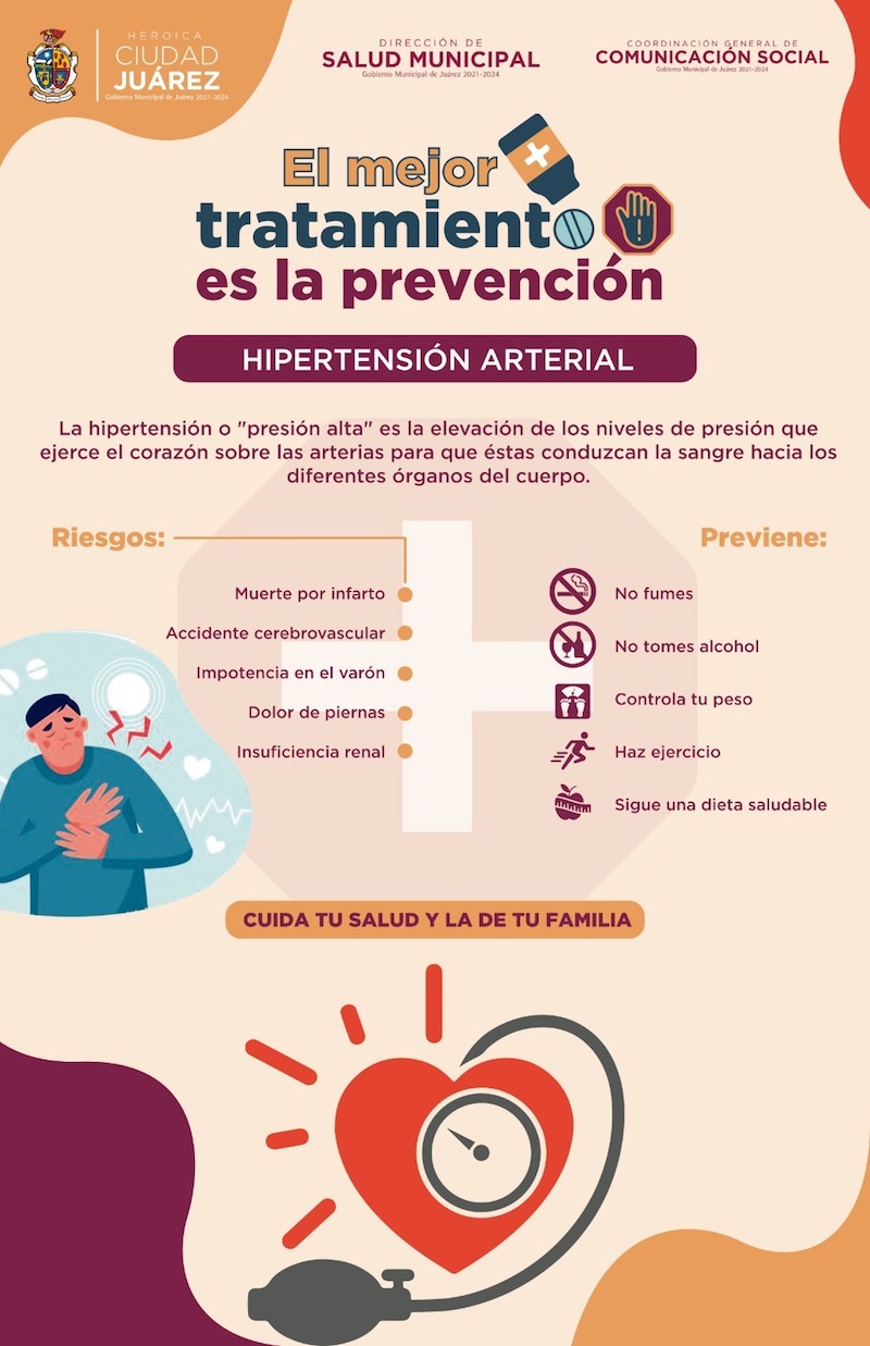 Informa Salud Municipal sobre la hipertensión y su tratamiento