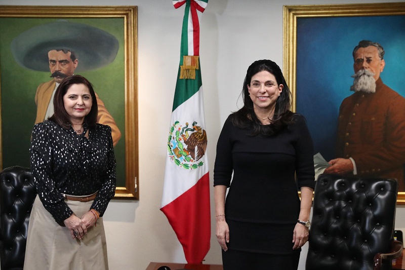 La presidenta de la Cámara de Diputados, Marcela Guerra, sostuvo un encuentro republicano con la presidenta Magistrada del TEPJF, Mónica Aralí Soto