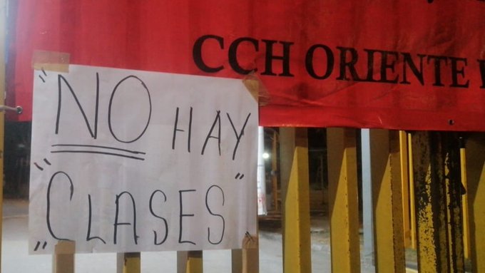 CCH Oriente anuncia suspensión de clases presenciales por toma de plantel