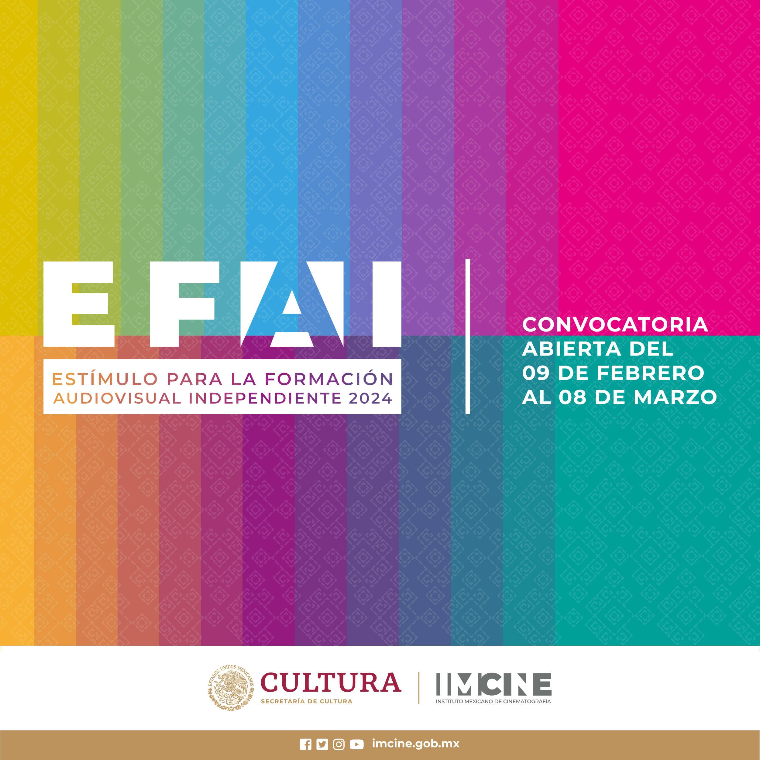 Imcine abre convocatoria para el Estímulo para la Formación Audiovisual Independiente (EFAI) 2024