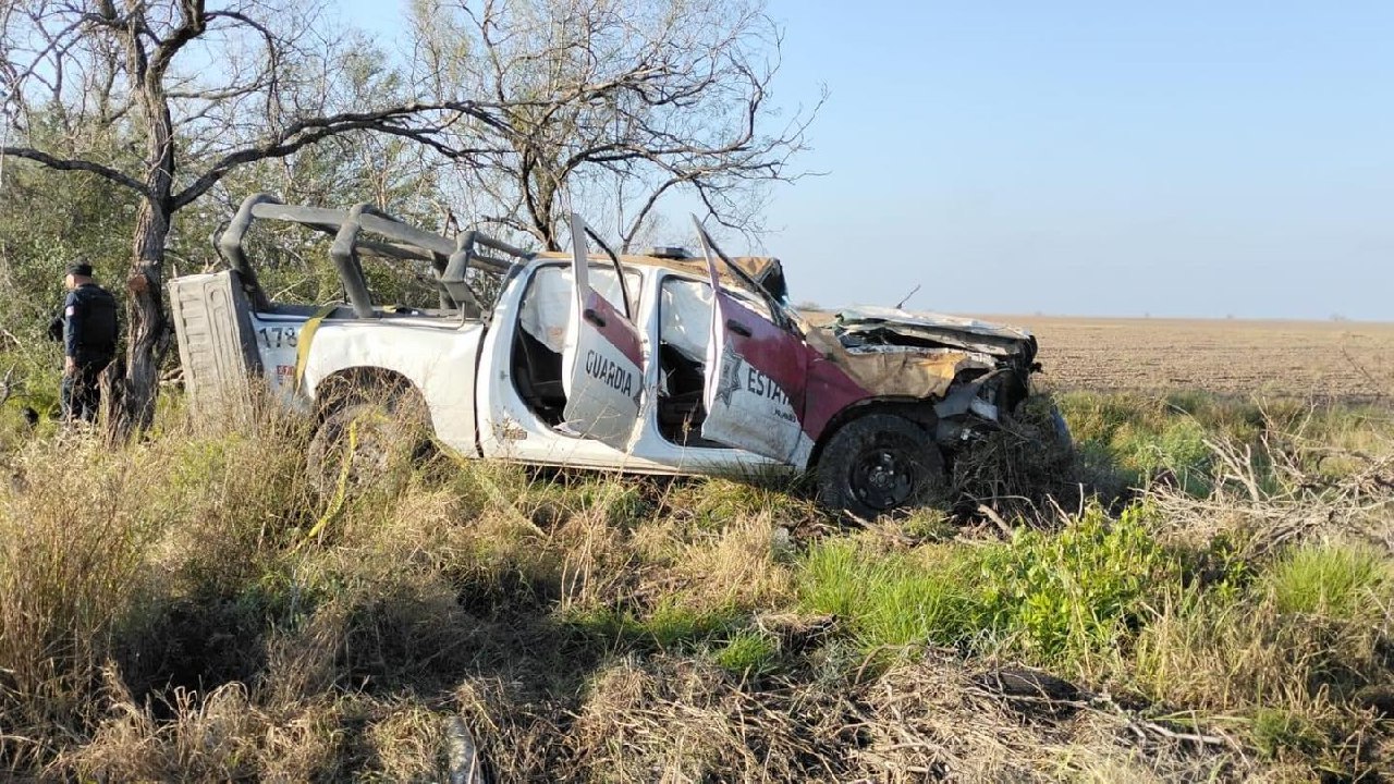 Mueren dos elementos de la Guardia Estatal de Tamaulipas tras volcadura