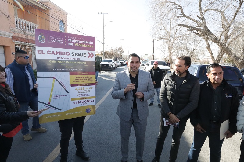 Reciben vecinos de San Ángel calle repavimentada con el Presupuesto Participativo 2023