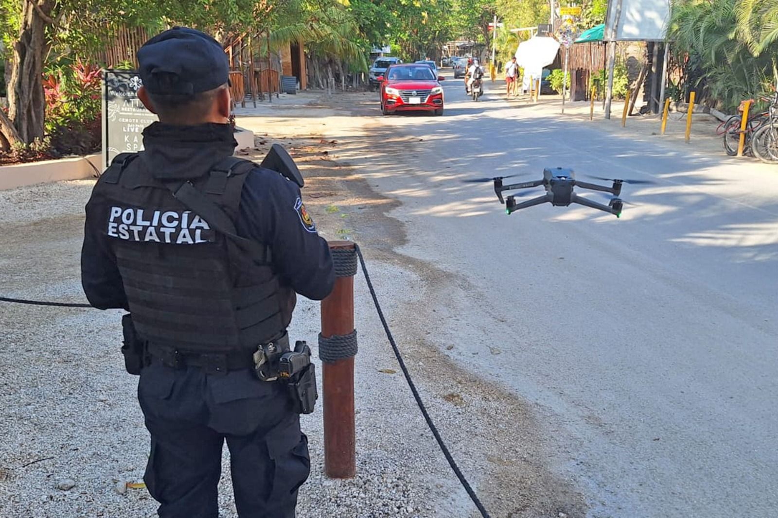 Con drones, refuerzan la seguridad en Tulum