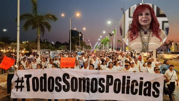 Senadora Cecilia Sánchez se reunió con policias en paro de Campeche