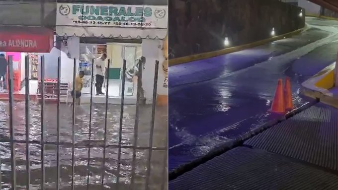 Ruptura de ducto de agua potable inunda calles de Tultitlán