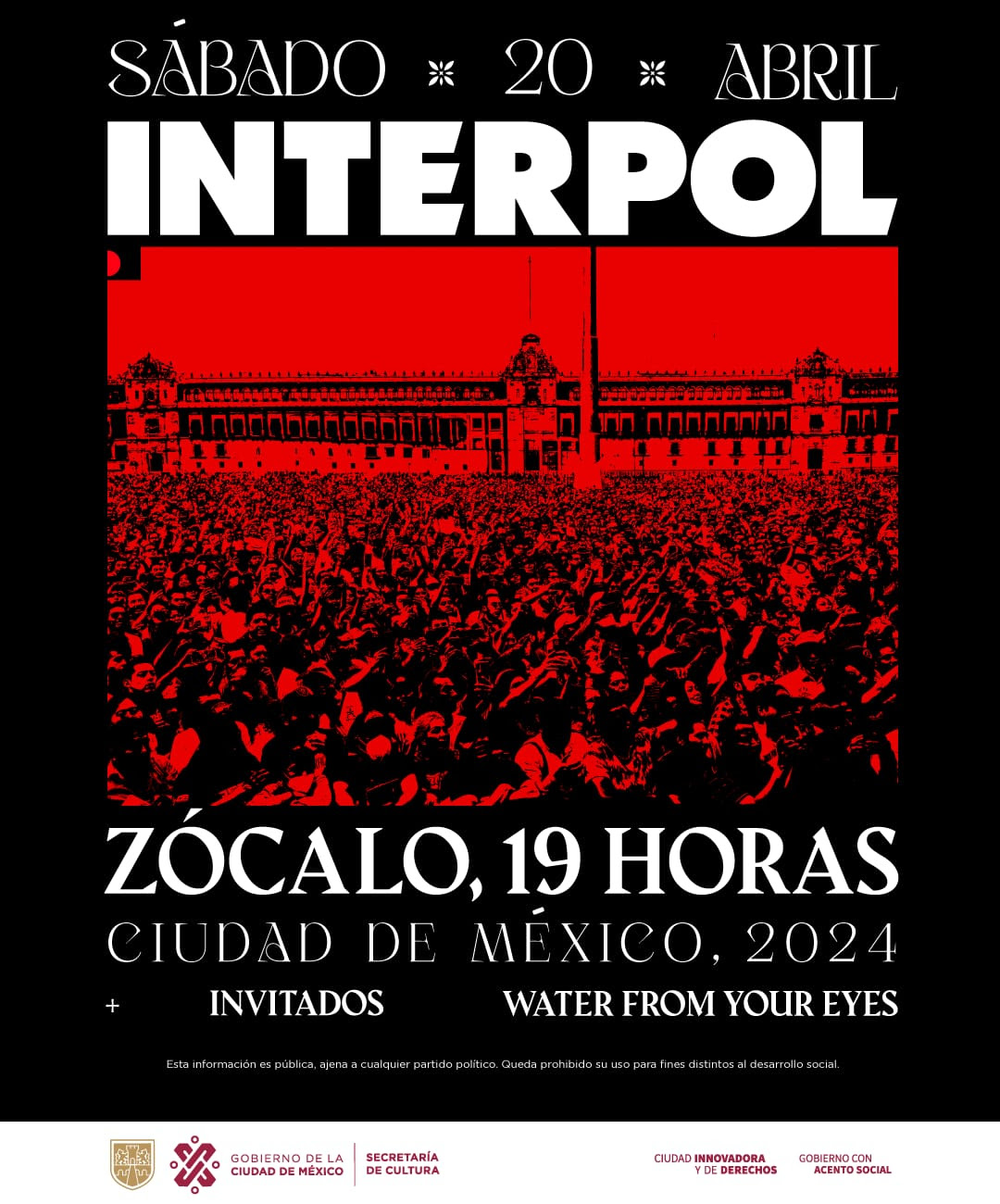 El Jefe de Gobierno de la Ciudad de México presenta operativo interinstitucional para concierto de Interpol en el Zócalo