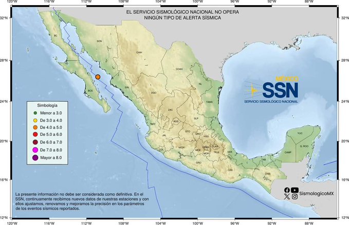 Enjambre sísmico 'sacude' a Baja California Sur