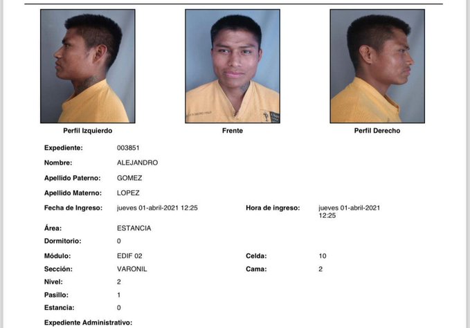 Graban escape de reo en centro penitenciario de Chiapas