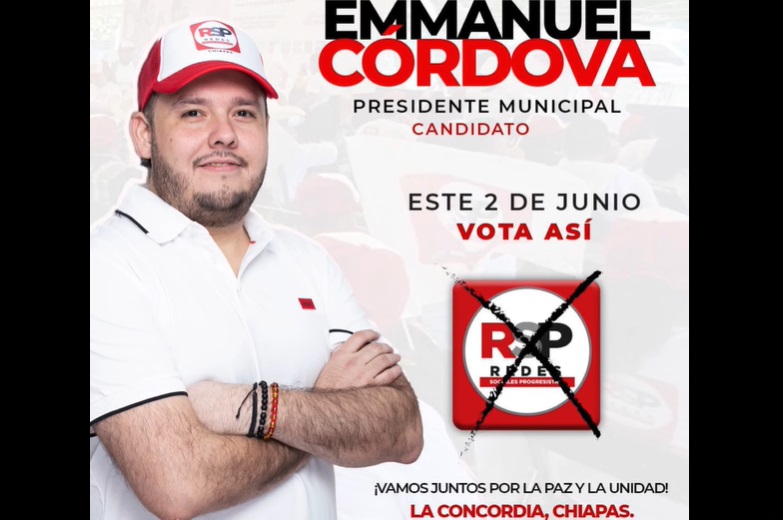 Candidato en Chiapas hace campaña solo con fotos gigantes