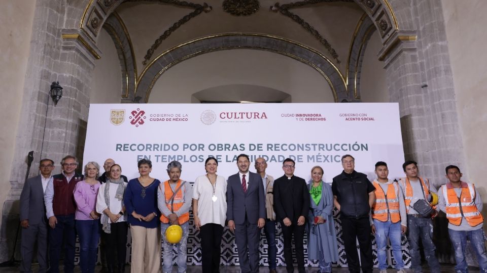 Gobierno de la CDMX y Secretaría de Cultura revisan avances en restauración de templos dañados por el sismo de 2017