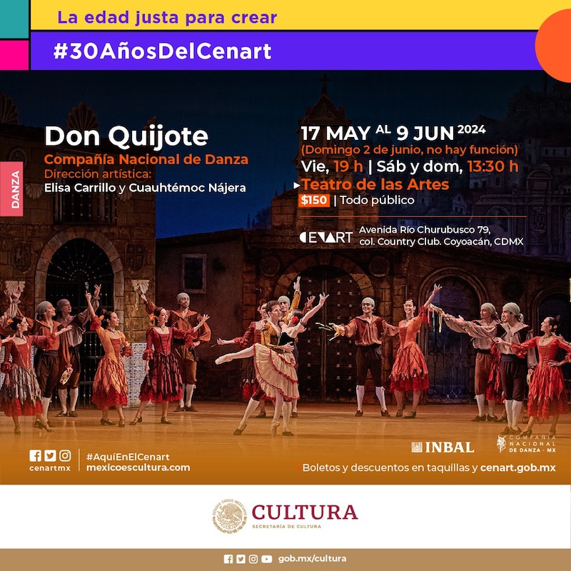 La Compañía Nacional de Danza del Inbal presenta Don Quijote en el Centro Nacional de las Artes