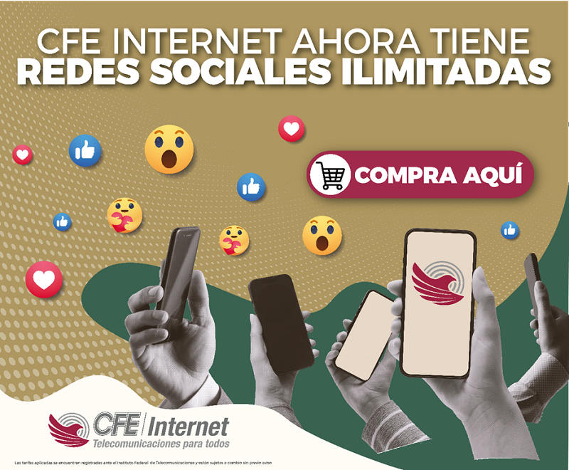 CFE INTERNET incorpora paquetes con redes sociales ilimitadas a su oferta de telefonía e internet