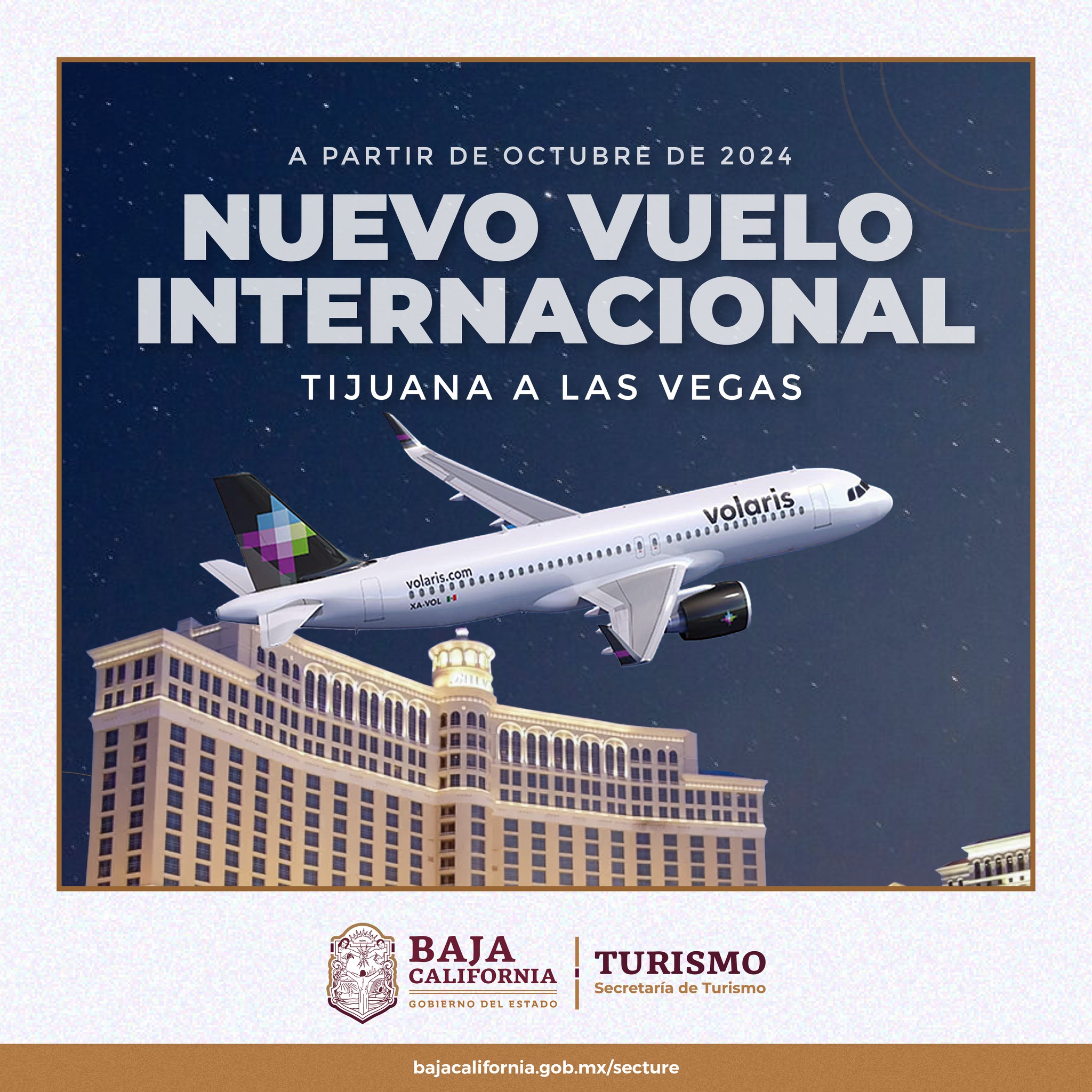 Baja California suma nuevo vuelo internacional: Tijuana - Las Vegas