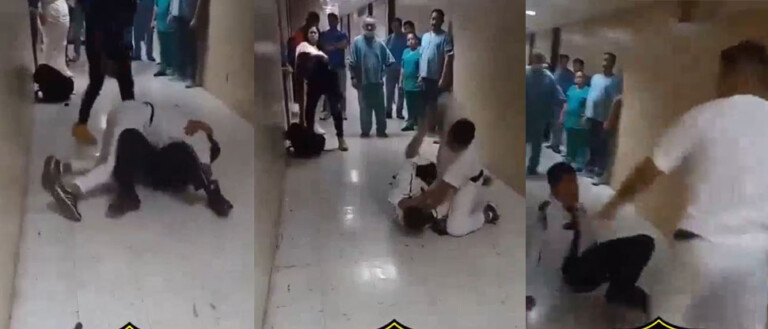 Enfermero golpea a guardia de seguridad en hospital del IMSS en Puebla