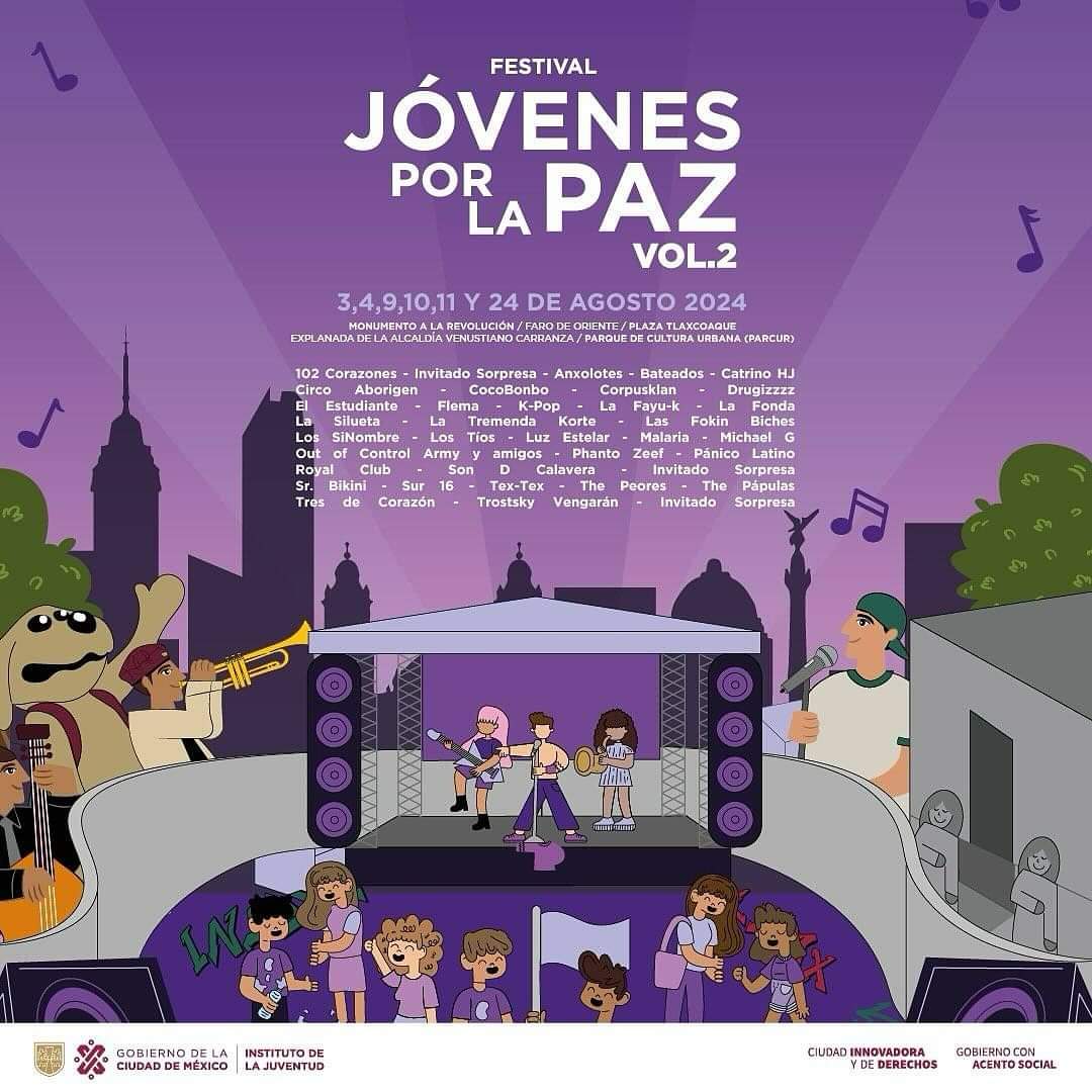 Injuve anuncia el Festival Jóvenes por la Paz Volumen 2