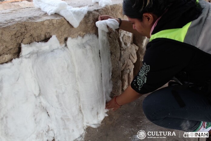 INAH concluye conservación de milenarias banquetas halladas en obras del Tren Maya