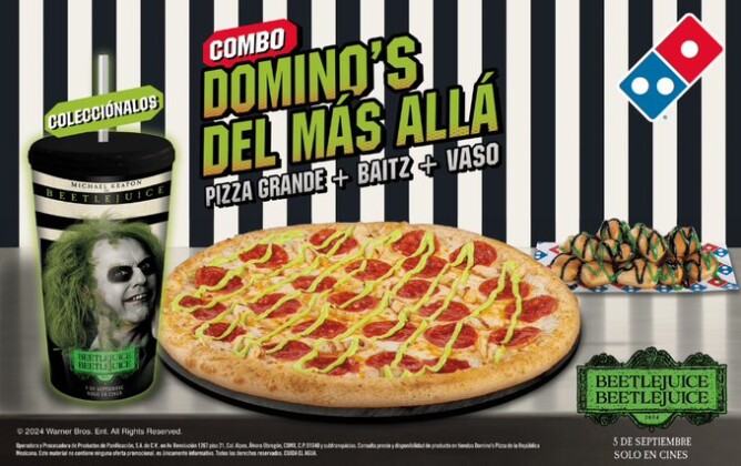 ¡Beetlejuice ha vuelto! Y llega acompañado de una Domino’s Pizza