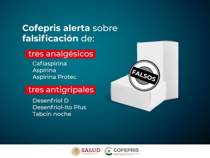 Cofepris alerta sobre falsificación de analgésicos y antigripales