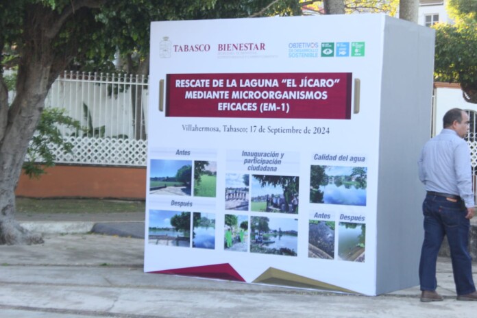 Entregan saneamiento de la laguna “El Jícaro” en Tabasco