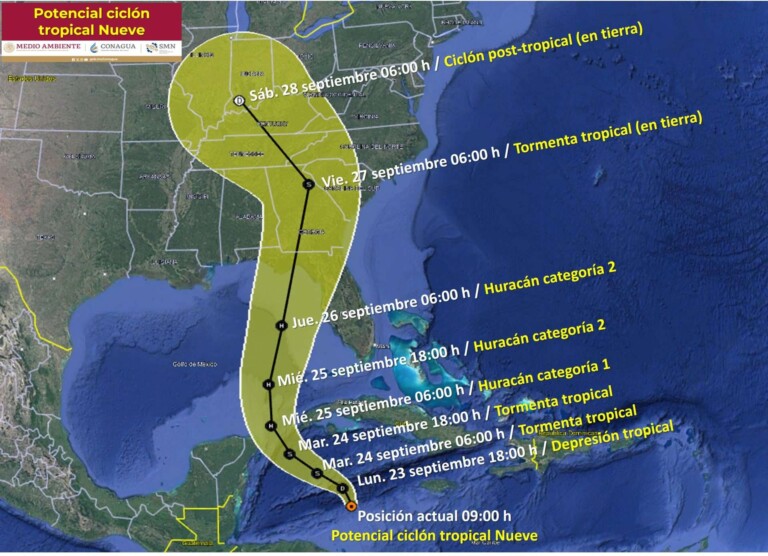 Yucatán en alerta por Potencial Ciclón Tropical No. 9