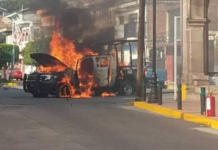 Despliegan operativo aéreo en Guanajuato tras explosión de dos autos bomba