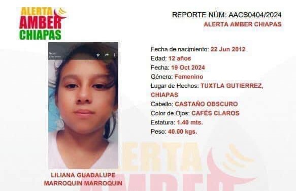 Localizan el cuerpo de Liliana Guadalupe, niña de 12 años desaparecida en Chiapas