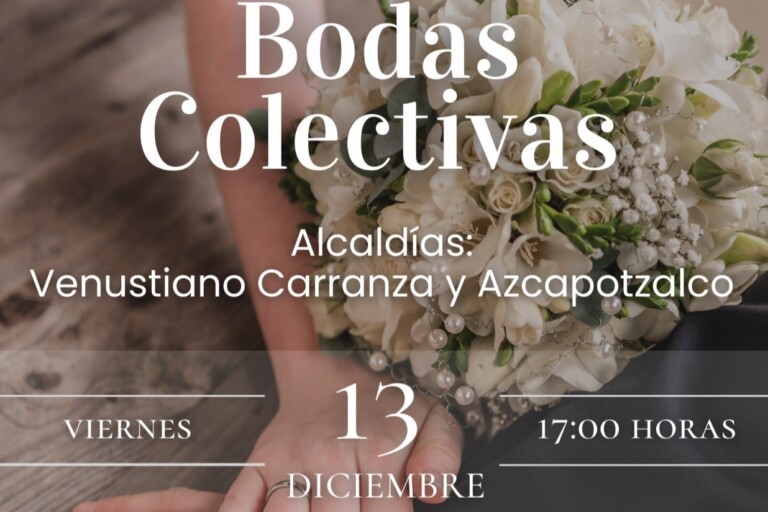 Aprovecha las bodas colectivas gratuitas en Venustiano Carranza y Azcapotzalco este diciembre