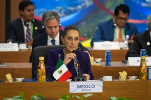 En el G-20, Claudia Sheinbaum propone destinar 1% del gasto militar a reforestación