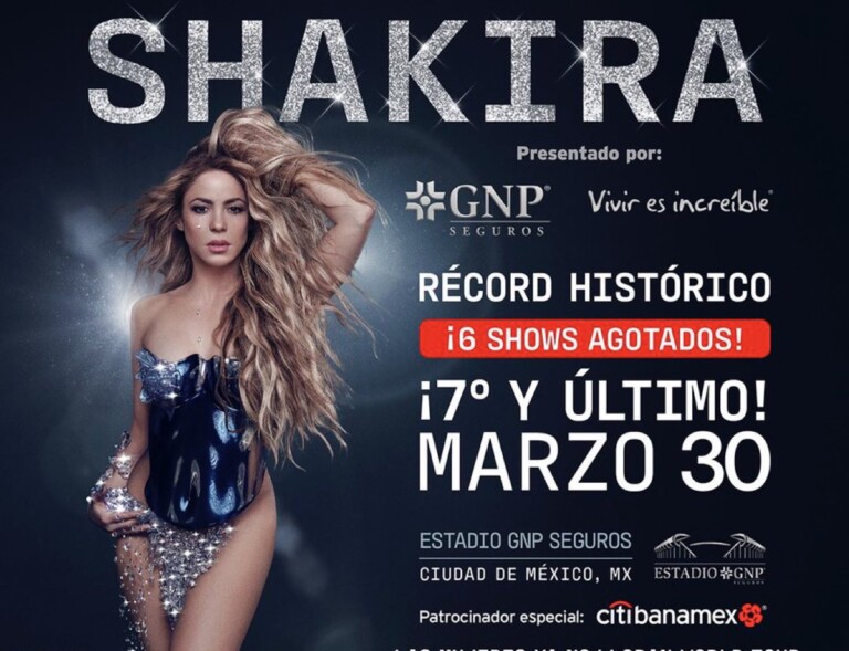 Shakira logra récord con séptimo concierto en Estadio GNP