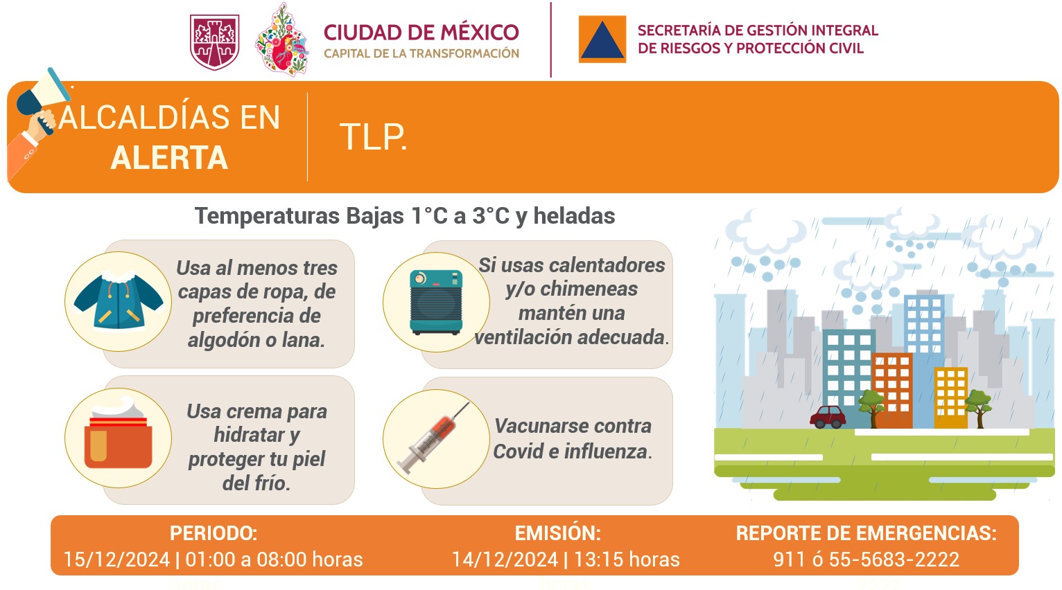 Alerta por bajas temperaturas en la CDMX: Tlalpan amanece en Naranja y seis alcaldías en Amarillo