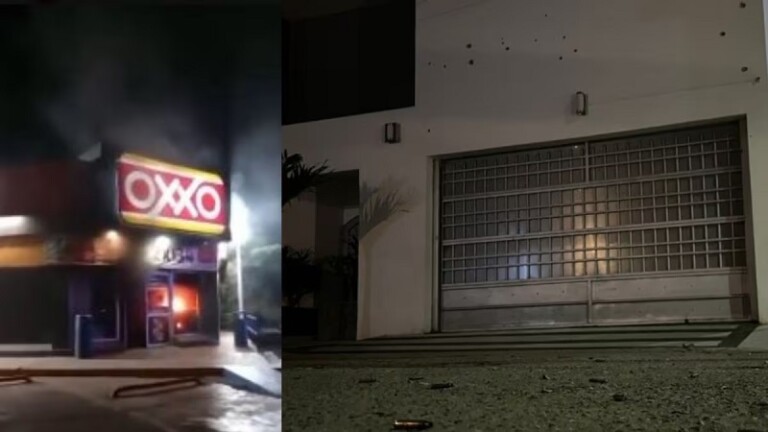 Sujetos armados queman tiendas Oxxo y balean fachadas de casas en Culiacán, Sinaloa