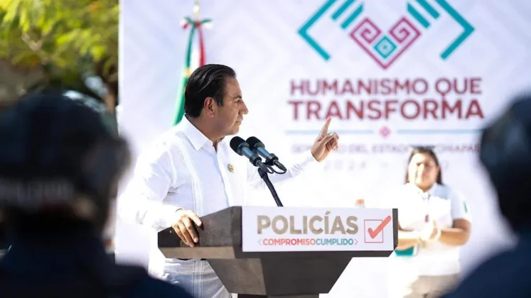 Anuncian incremento salarial del 40% para policías en Chiapas