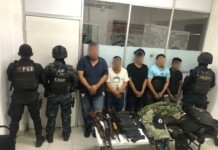 Detienen a 5 con armamento y equipo táctico en Villaflores, Chiapas