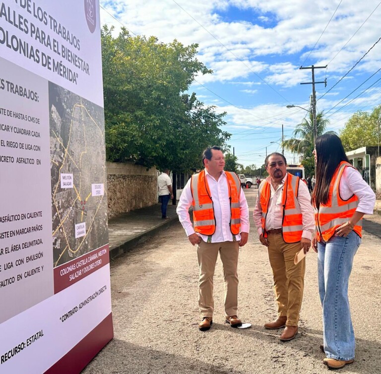 Díaz Mena supervisa avances del programa "Bacheo para el Bienestar de Mérida"