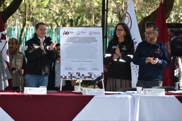 Firman convenio histórico entre Tlalpan, Álvaro Obregón y La Magdalena Contreras por seguridad ciudadana