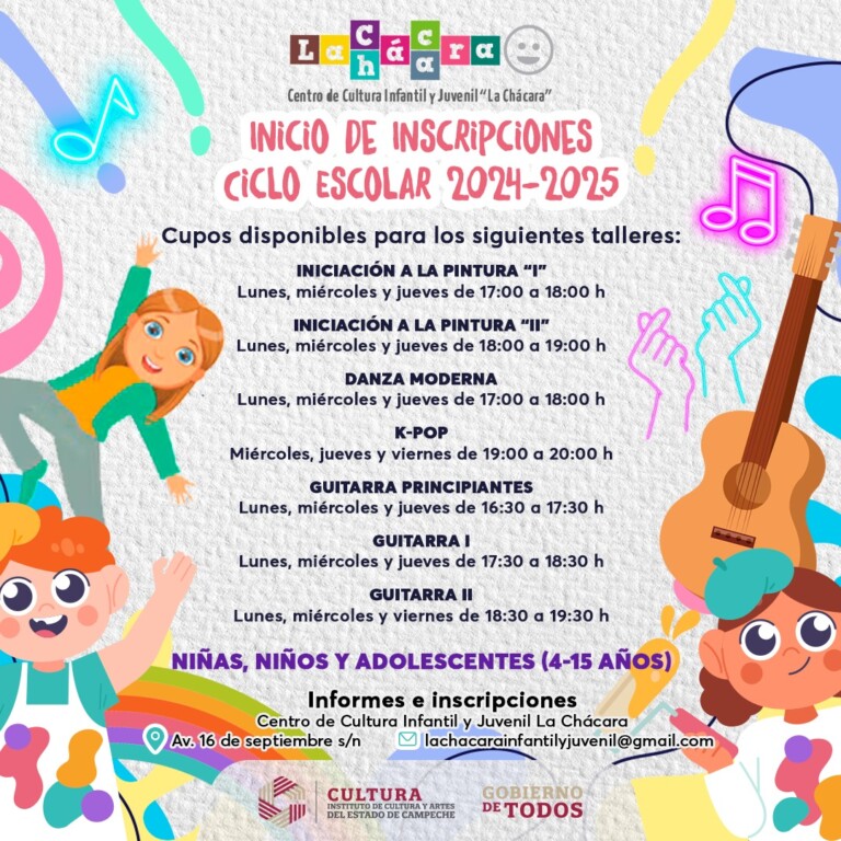 La Chácara abre inscripciones para talleres artísticos dirigidos a niños y jóvenes en Campeche