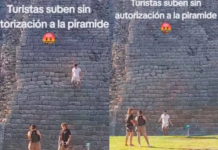 Turistas burlan seguridad y suben pirámide en Chichén Itzá