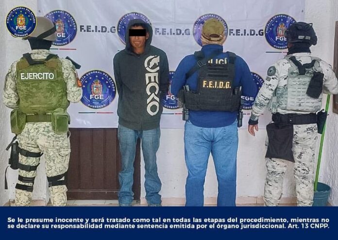 Detención de Iván 'N' por delito de homicidio en Chilpancingo. Imagen FGE de Guerrero.