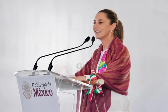 Presidenta Claudia Sheinbaum, en la inauguración de la carretera Mitla- Tehuantepec. Oaxaca.