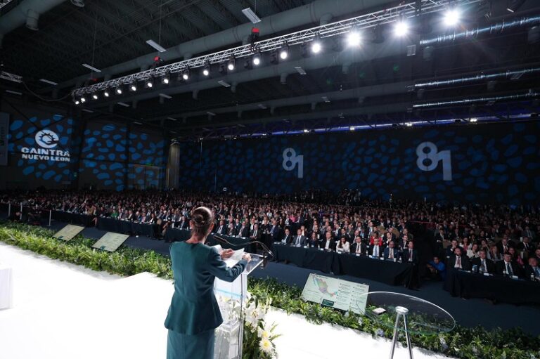 Tenemos una economía fuerte porque impulsamos la inversión pública y privada través del Plan México: Claudia Sheinbaum durante la Asamblea Ordinaria de la CAINTRA Nuevo León