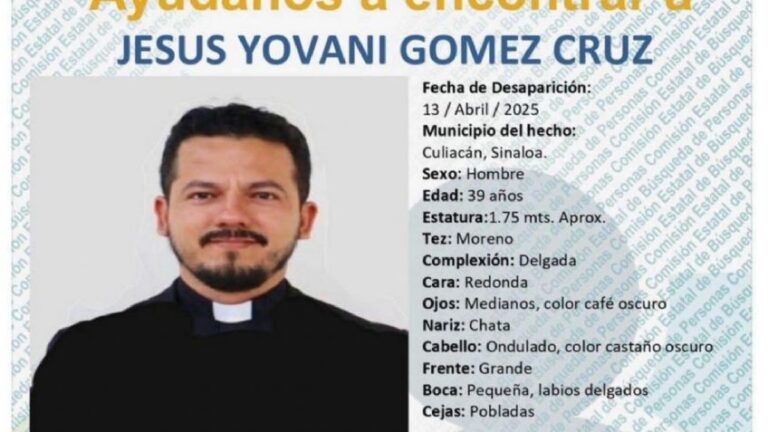 Localizan con vida al sacerdote Jesús Yovani Gómez Cruz en Culiacán