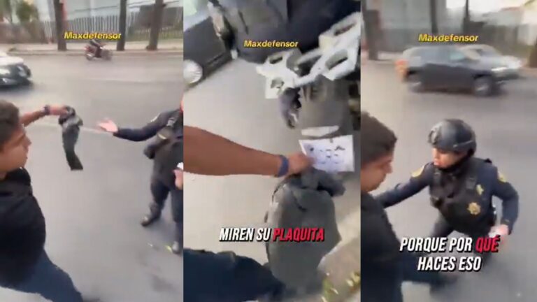 Suspenden a policías de CDMX por portar placa falsa en motocicleta oficial