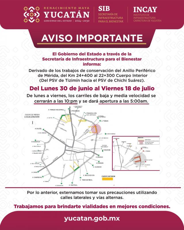 Concluyen mejoras en tramo del Periférico de Mérida, pero anuncian nueva etapa