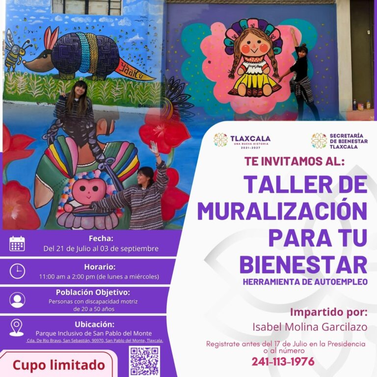 Invita Secretaría de Bienestar a personas con discapacidad motriz al “Taller de Muralización para tu Bienestar”