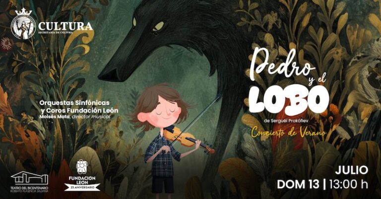 Concierto de verano en el Teatro del Bicentenario: Fundación León presenta Pedro y el lobo de Prokófiev