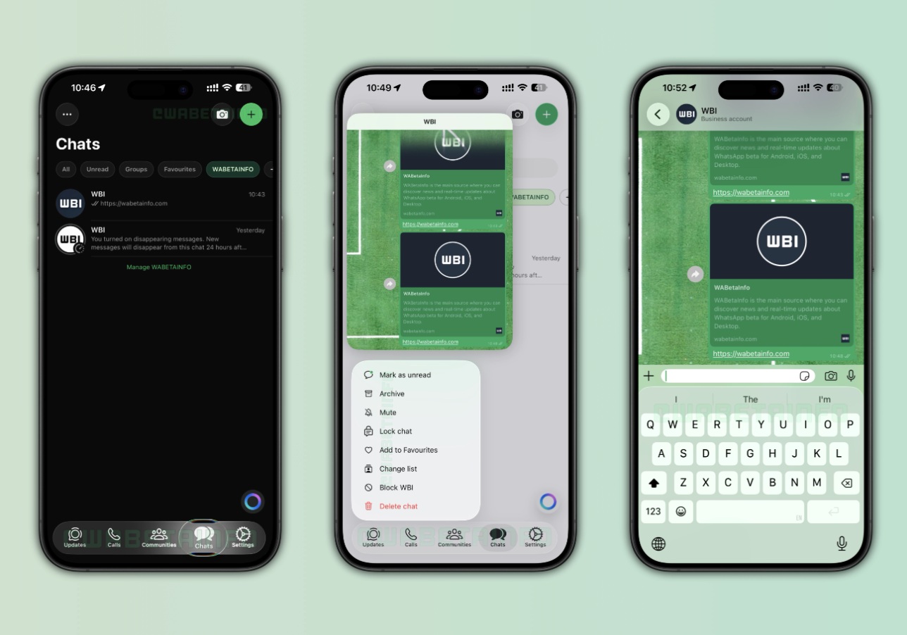 WhatsApp Liquid Glass iOS 26