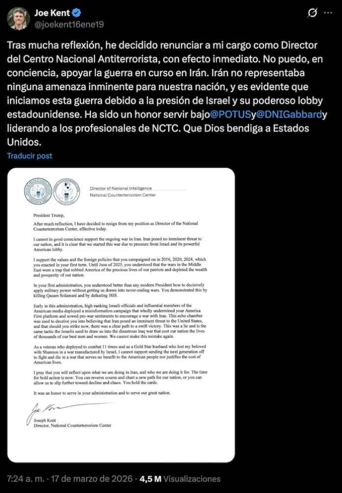 Renuncia asesor antiterrorismo de Trump